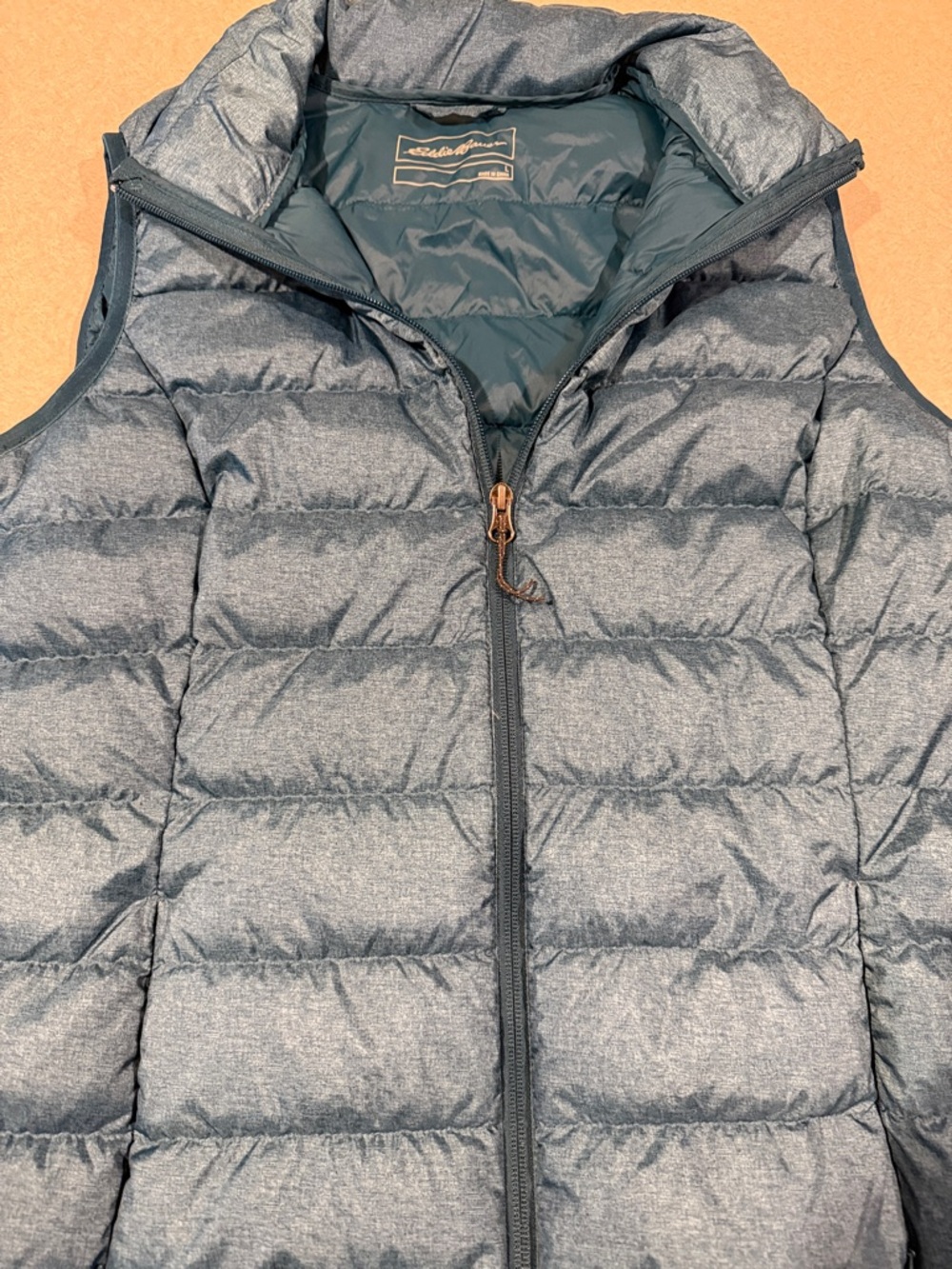 Eddie Bauer Heathered Blue Quilted Down Vest